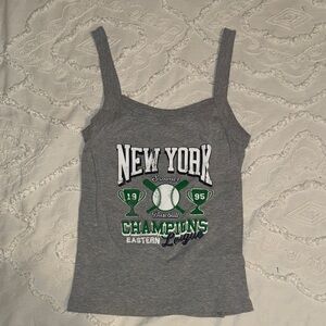 Vintage Gray New York Baseball Tank Top